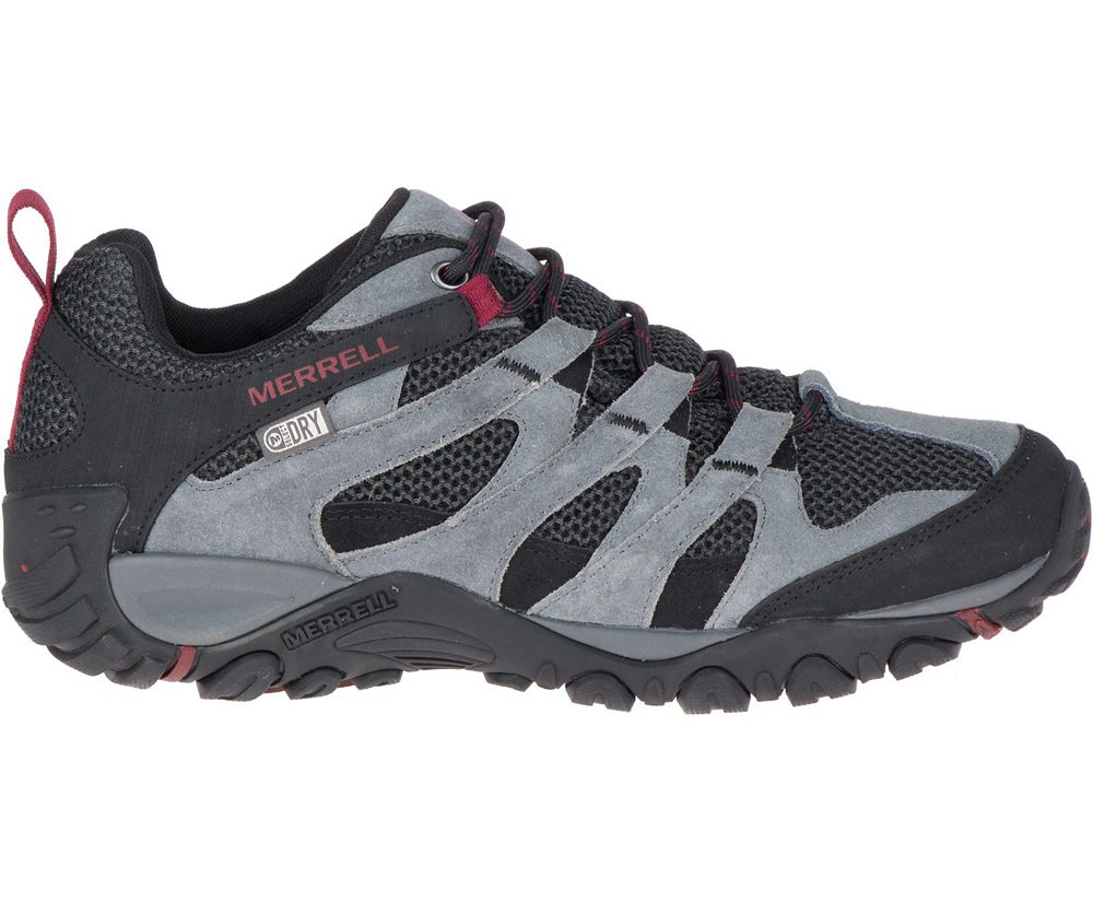 Merrell Hiking Shoes Grey/Black - Alverstone Waterproof Wide Width - Mens 58WJSORBT